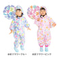 【100サイズxミニフラワーパープル】レインコート キッズ プレイウェア 80cm 90cm 100cm レインロンパース 長袖 幼児 子供用 撥水 子供 子ども こども 1歳 2歳 3歳 砂場着 遊び着  雨 上下 つなぎ 前開き 前身ファスナー レインパーカー 女の子 男の子 ロンパース フード 登園 保育園 幼稚園 送料無料