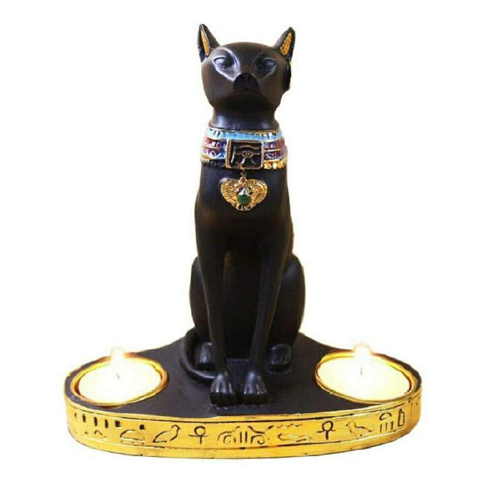 キャンドルスタンド バステト神 キャンドルホルダー bastet 猫型の女神 エジプシャン 置物 フィギュア エジプト 古代エジプト バステト神 雌猫女神 インテリア 猫神 人間を病気や悪霊から守護する 多産の神 記念品プレゼント贈り物