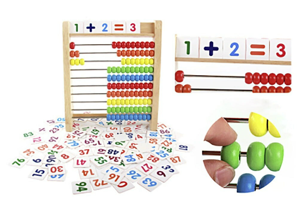 100玉そろばん 数字カード セット 百玉そろばん 子供 そろばん 数字 100 算数 おもちゃ 知育玩具 誕生日 子供 室内 遊び おもちゃ 誕生日プレゼント 男の子 木のおもちゃ 女の子 プレゼント 知育 木製 キッズ 幼児 贈り物 教育