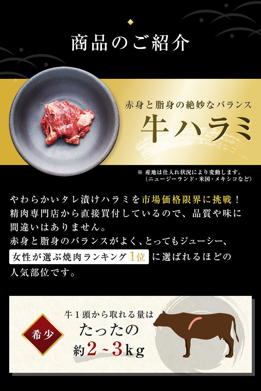 【限定50セット特別価格】ハラミ3種食べ比べセット（牛・豚・鶏）