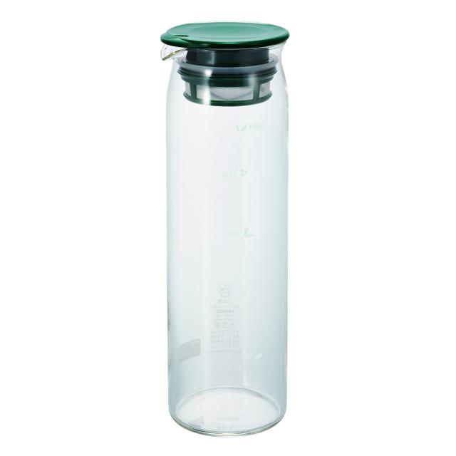 【グリーン】 水出しポット ハリオ 通販 水出し茶ポット 茶 緑茶 水出し ポット ボトル 緑茶 耐熱 1000ml 1L ジャグ 麦茶 アイスティー 茶こし 付 食洗機 対応 冷蔵庫 ドアポケット フィルター