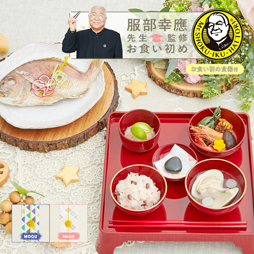 ★非掲載★服部幸應先生監修 お食い初め はじめての食育膳 食器セット（HAGU / 男の子用）