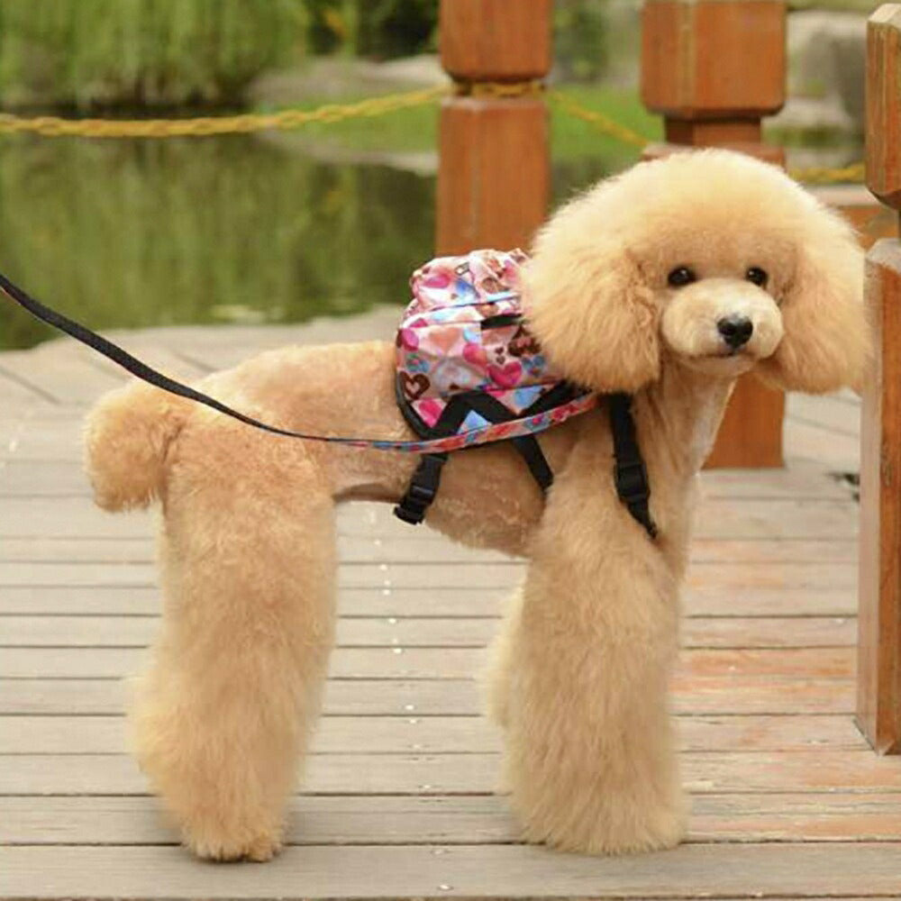 犬 ハーネス リュック 小型犬用 ハート ハーネスリュック ペット用 ミニサイズ わんちゃん用 ドッグフード 水 荷物 バックパック 小型犬 おさんぽ おでかけ お出掛け おしゃれ オシャレ かわいい ペットリュック ドッグバッグ