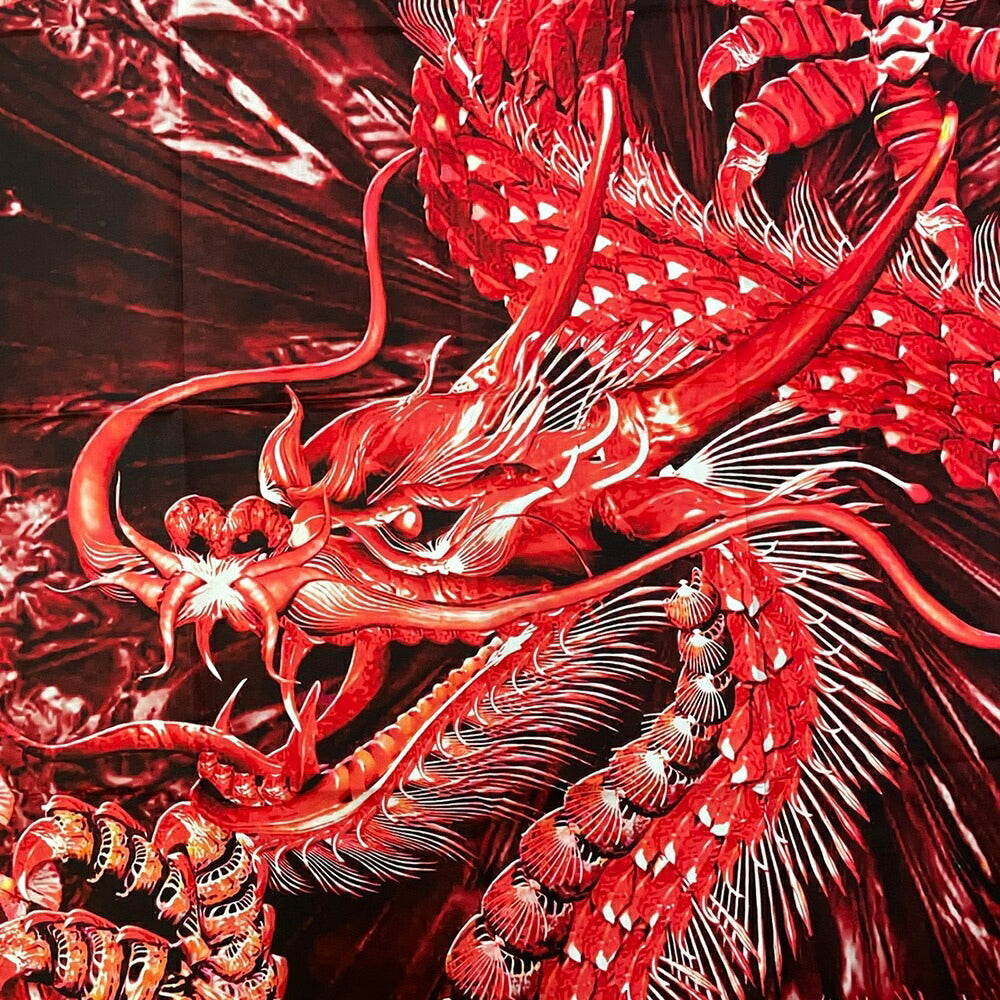 風水 タペストリー 紅龍 ドラゴン 150×100 竜 絵 ポスター 皇龍 玄関 絵 龍の飾り 壁 風水グッズ 赤竜 赤龍 ドラゴン 壁掛け 開運祈願 金運祈願 風水龍 アイテム 龍神 開運 金運 財産運 出世運 恋愛運 幸福 成功 プレゼント