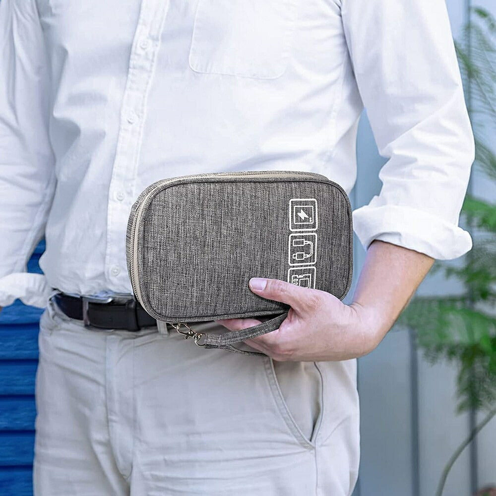 ポーチ 旅行 用 小 19×12×4 グレー 収納 トラベル travel 旅行ポーチ 旅行収納 衣類収納 旅行かばん スーツケース 整理 大活躍 収納ポーチ ランドリーポーチ メッシュポーチ バッグインバッグ インナーバッグ スクエア 薄型