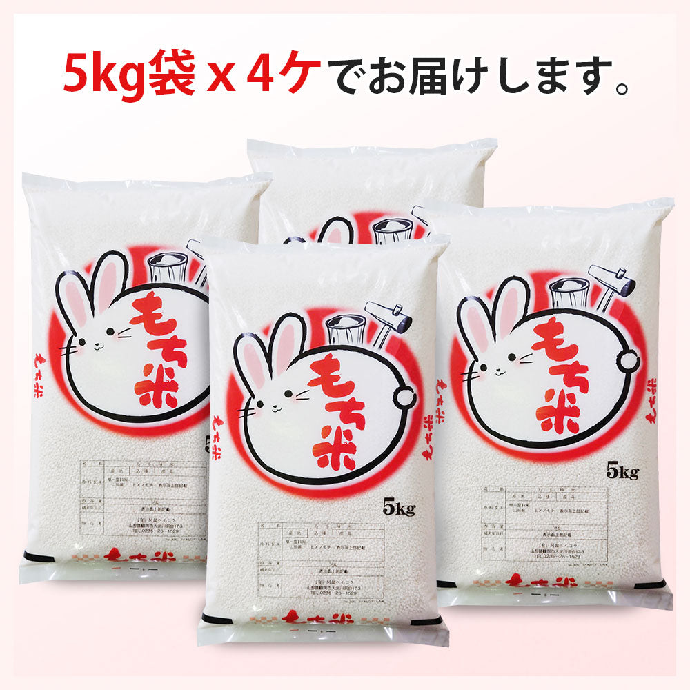 もち米 20kg (5kg×4袋) 山形県産 ヒメノモチ 令和3年産 餅米 国内産 新米