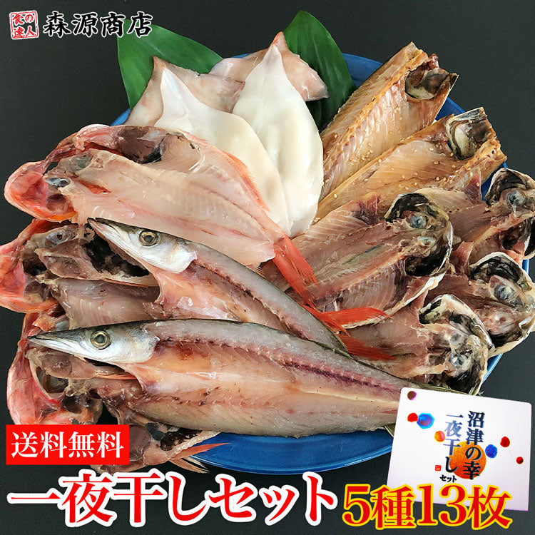 送料無料 沼津の幸 一夜干しセット 冷凍便 金目鯛 真アジ 開きイカ かます サバ味醂 贈答用 お取り寄せグルメ 食品 ギフト