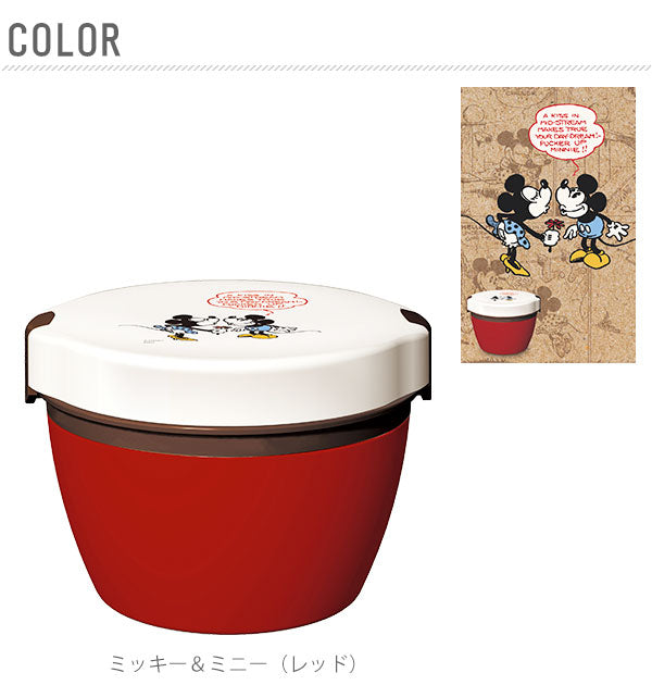 【ミッキー2（レッド）・hlbcd620c】 ランチボックス 2段 620ml Disney ディズニー  通販 カフェ丼ランチ 保温 弁当箱 二段 どんぶり ランチ レディース キッズ 保温ランチ 保温弁当箱 ステンレス 真空断熱 電子レンジ対応