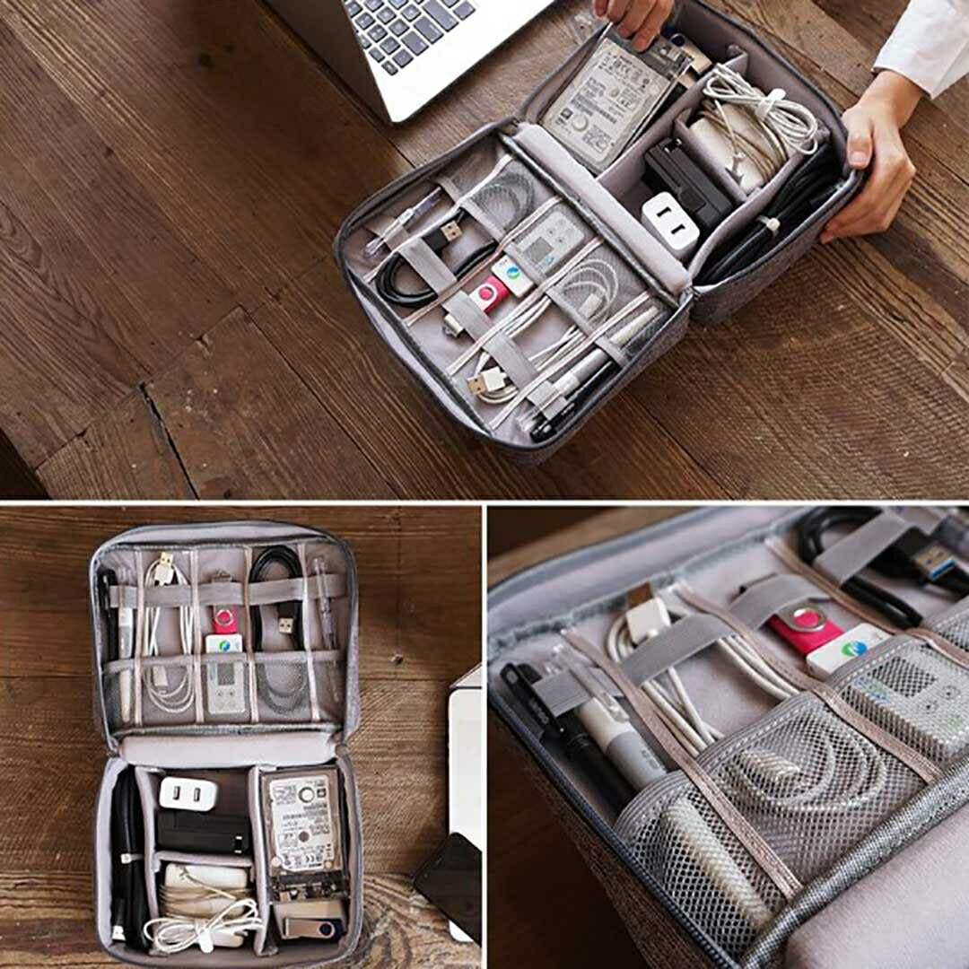 ポーチ 旅行 用 グレー 24×18×10 収納 トラベル travel 旅行ポーチ 旅行収納 衣類収納 旅行かばん スーツケース 整理 大活躍 収納ポーチ ランドリーポーチ メッシュポーチ バッグインバッグ インナーバッグ スクエア 薄型
