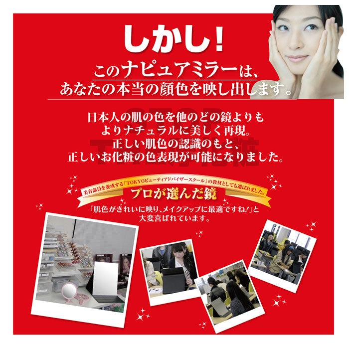 【ブラック】 ナピュアミラー 3l 通販 卓上ミラー スタンドミラー ミラー 卓上 折立鏡 コンパクトミラー 折立ミラー 鏡 かがみ 卓上鏡 プロ仕様 メイク 角度調整 折りたたみ 堀内鏡工業 HP-53 特許
