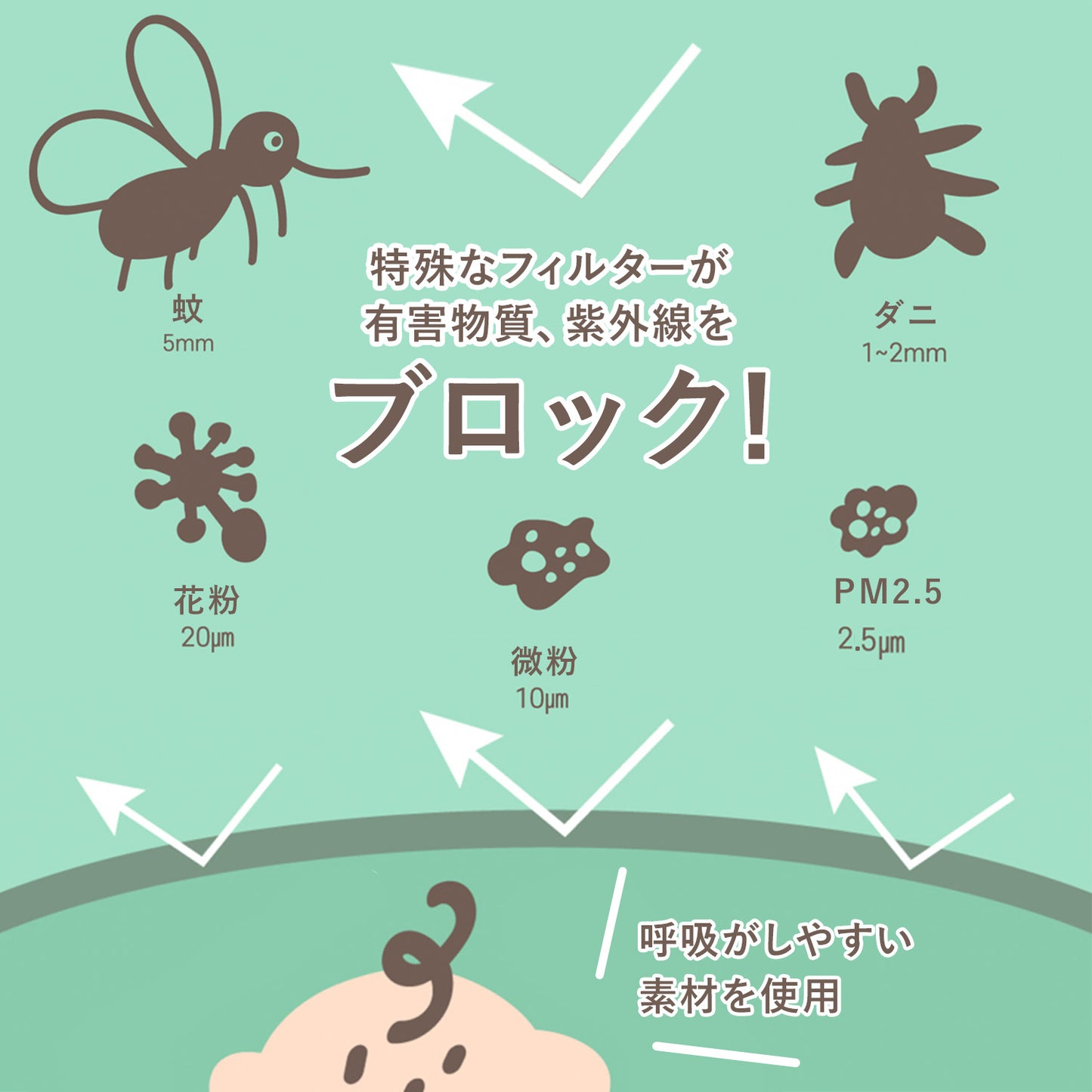 【アイボリー】有害物質から赤ちゃんを守る 呼吸する抱っこ紐カバー