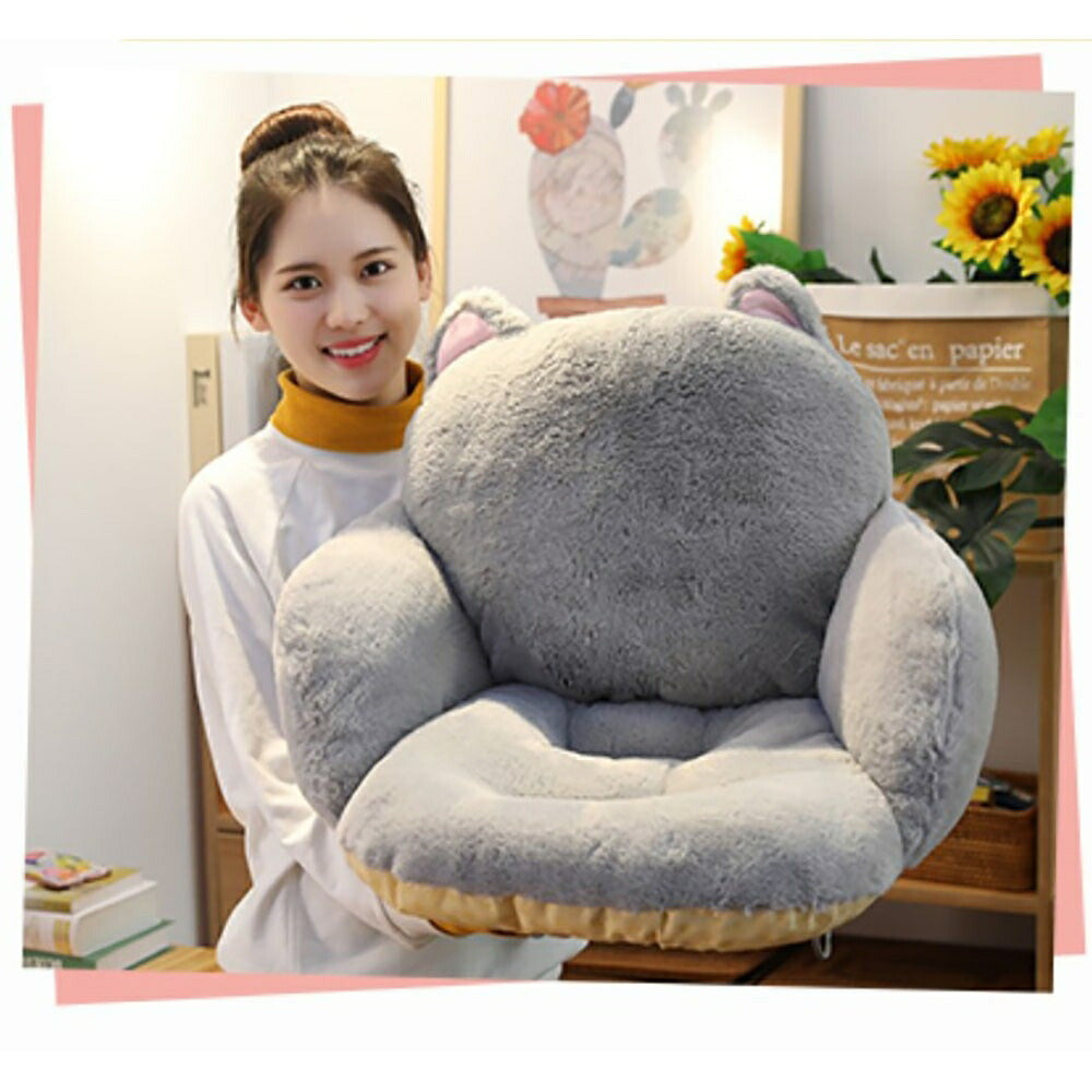 椅子 クッション 座椅子 猫 グレー キャット ぬいぐるみ 抱き枕 動物 ネコ 猫ちゃん CAT アニマル かわいい チャーミング おもちゃ 誕生日 クリスマス ギフト サプライズ 友人 家族 パーティー 恋人 お遊戯会 子供 イベント SNS
