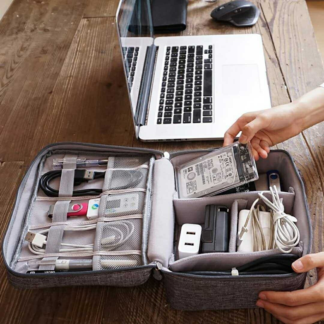 ポーチ 旅行 用 グレー 24×18×10 収納 トラベル travel 旅行ポーチ 旅行収納 衣類収納 旅行かばん スーツケース 整理 大活躍 収納ポーチ ランドリーポーチ メッシュポーチ バッグインバッグ インナーバッグ スクエア 薄型