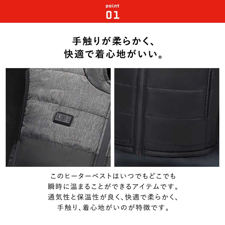 【Sサイズ】ヒーターベスト 電熱ベスト  4枚内蔵  男女兼用 htvs-002