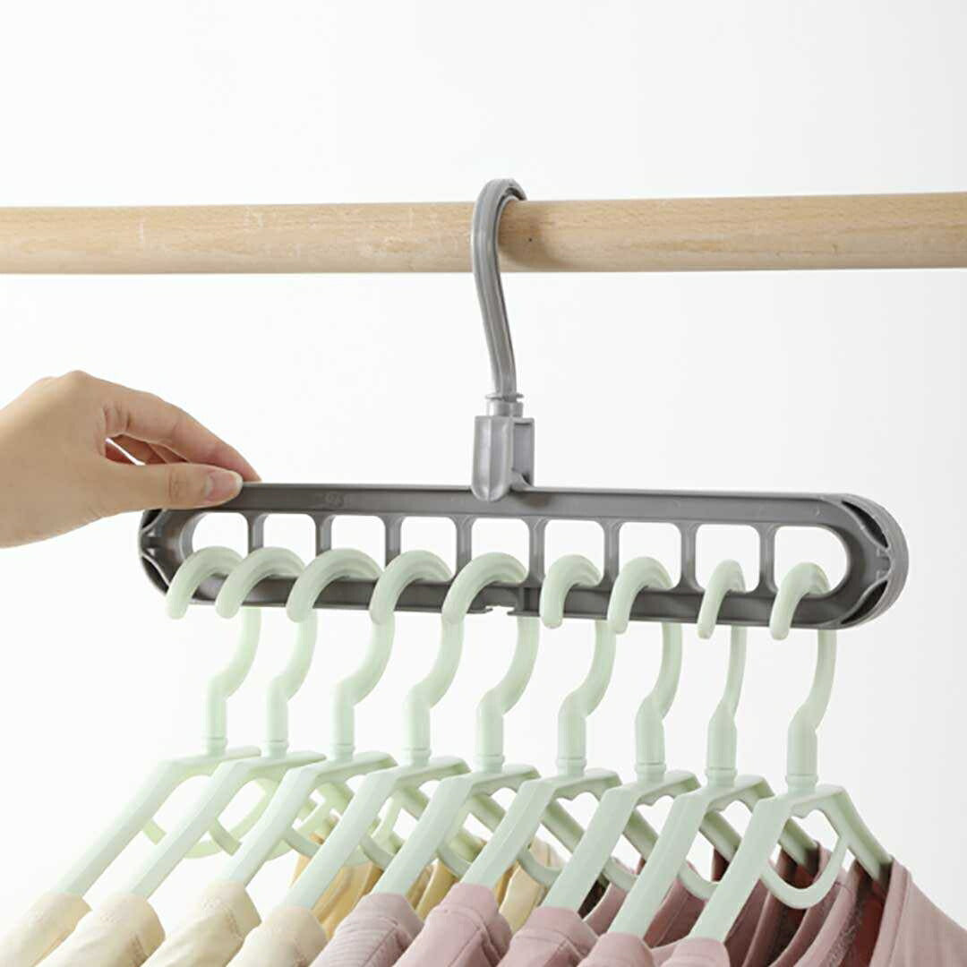 ハンガー ハンガー掛けハンガー 9穴 5個セット グレー 洋服 自宅 業務用 衣類収納 洋服掛け ラック スタイルハンガー 干す 北欧 クローゼット 収納 簡単 レトロ クラシック 物干しハンガー 物干し バスタオル タオルケット