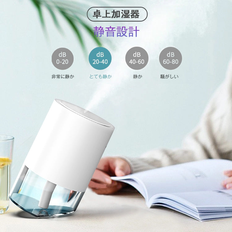 Kahki 加湿器 卓上 ミニ加湿器 保湿 オフィス 小型 コードレス hum-001