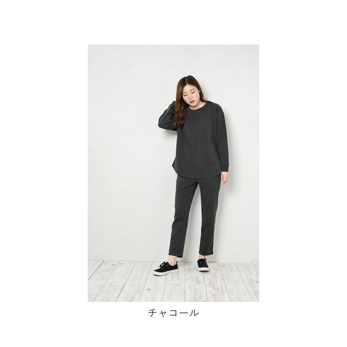 【ブラック・M-L】 ルームウェア レディース 長袖 薄手 通販 セットアップ パンツ 裏起毛 上下セット パジャマ 部屋着 スウェット 上下 トップス ボトムス セット ロングパンツ 長ズボン 可愛い おしゃれ