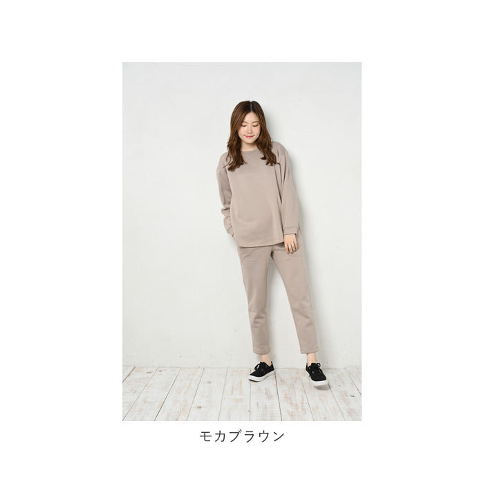 【ブラック・M-L】 ルームウェア レディース 長袖 薄手 通販 セットアップ パンツ 裏起毛 上下セット パジャマ 部屋着 スウェット 上下 トップス ボトムス セット ロングパンツ 長ズボン 可愛い おしゃれ