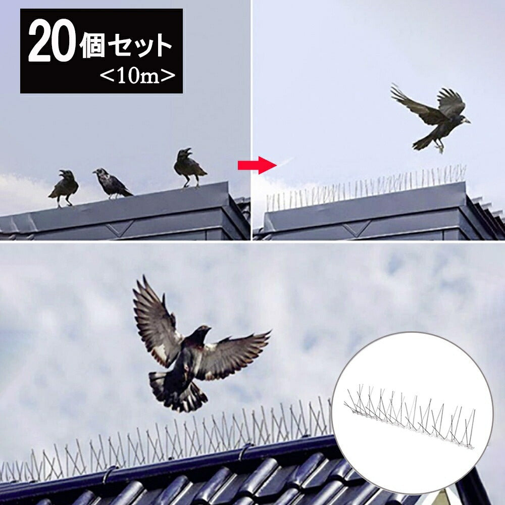 鳥よけ 針金 20個セット 害獣よけ スパイク 猫 ベランダ 玄関 ハト避け 糞害対策 侵入防止 予防 害獣 畑 バード 長さカット 可能 防鳥 カラス対策 からすよけ 家庭菜園 農業用品 資材 田畑 鳥害対策 送料無料 ハト ツバメ