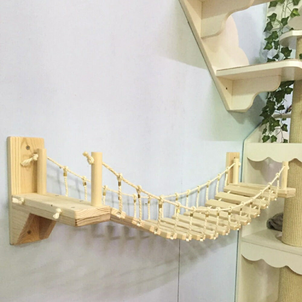 ペット 用 猫 はしご 壁付け 吊り橋 キャットウォーク キャットタワー キャットラダー 可愛い ねこ 猫用 バースデーギフト お誕生日祝い 玄関 部屋 DIY デコレーション パーティー用 撮影道具 ストレス解消 運動不足改善