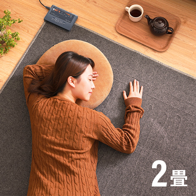 グレー ホットカーペット 2畳  省エネ  足元 タイマー付き(hzh01-2) 【1年保証】