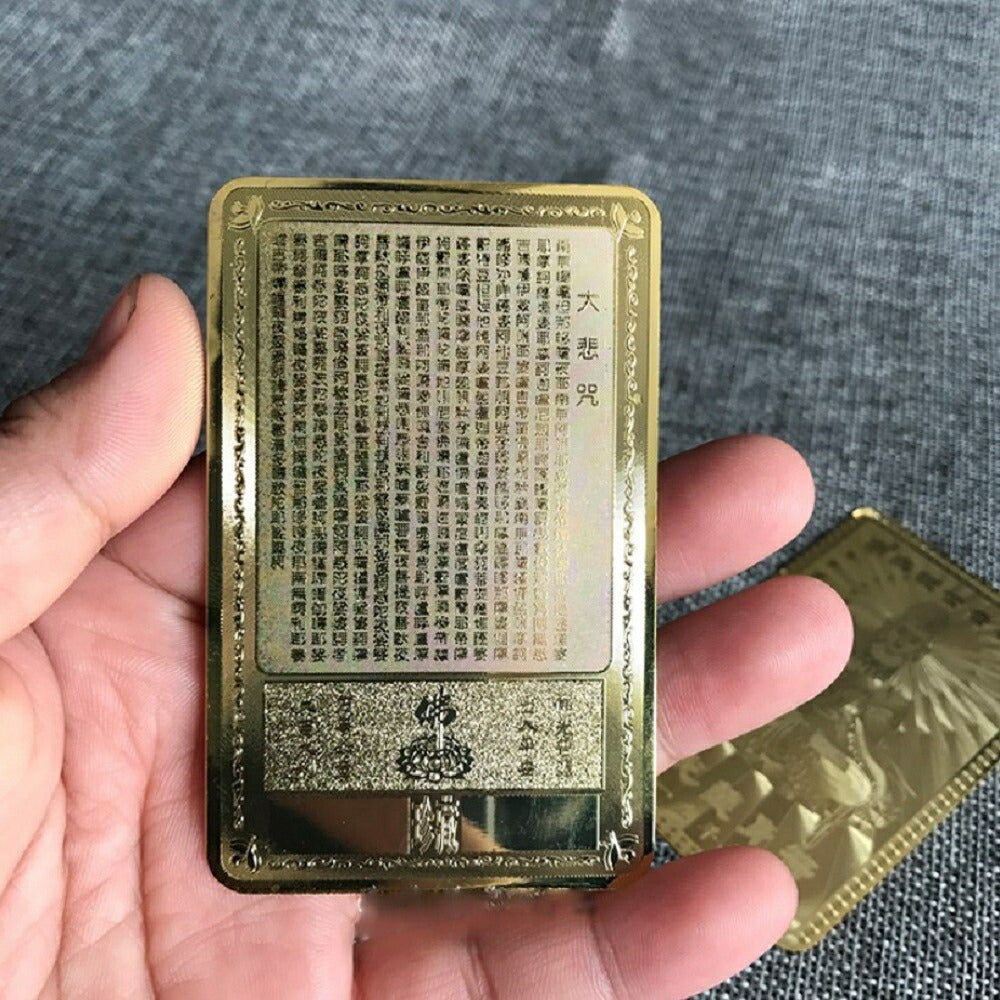 護符 護身符 札 南無観世音菩薩 観音菩薩 ゴールドカラー 金 重い 開光