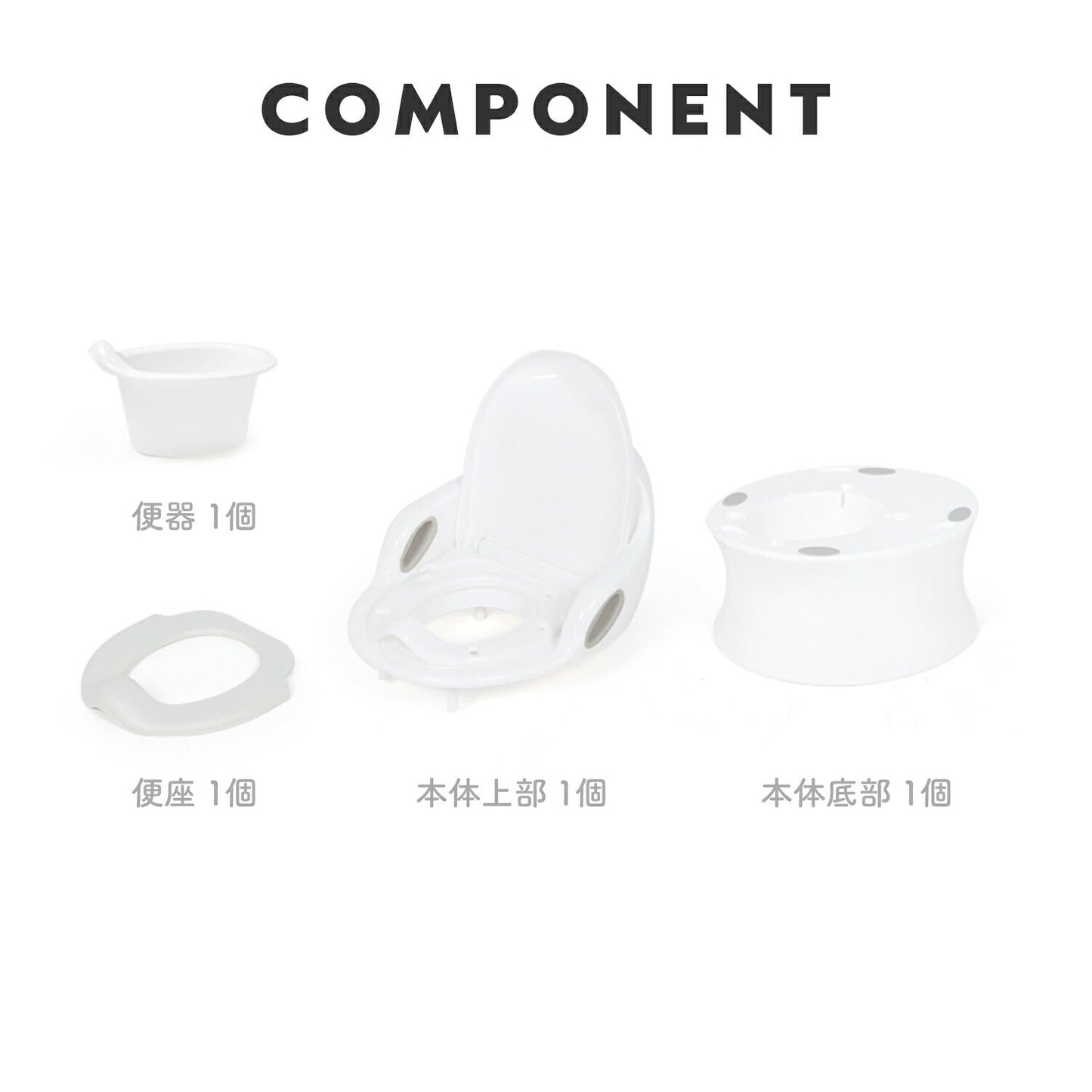 【グレー】はじめてのトイレトレーニングに！おしゃれで使いやすい3WAY ベビートイレ