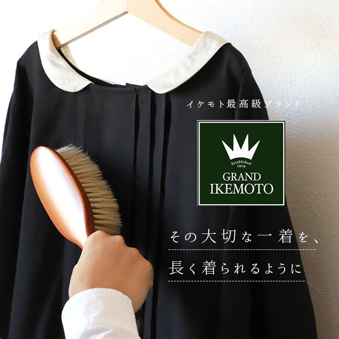 【天然毛】 グランドイケモト 洋服ブラシ 通販 静電気 馬毛 小さめ sサイズ ほこり取り プレゼント 制服 スーツ 木製 天然毛 服ブラシ 静電気除去 GRAND IKEMOTO 池本刷子 日本製 IKC3222