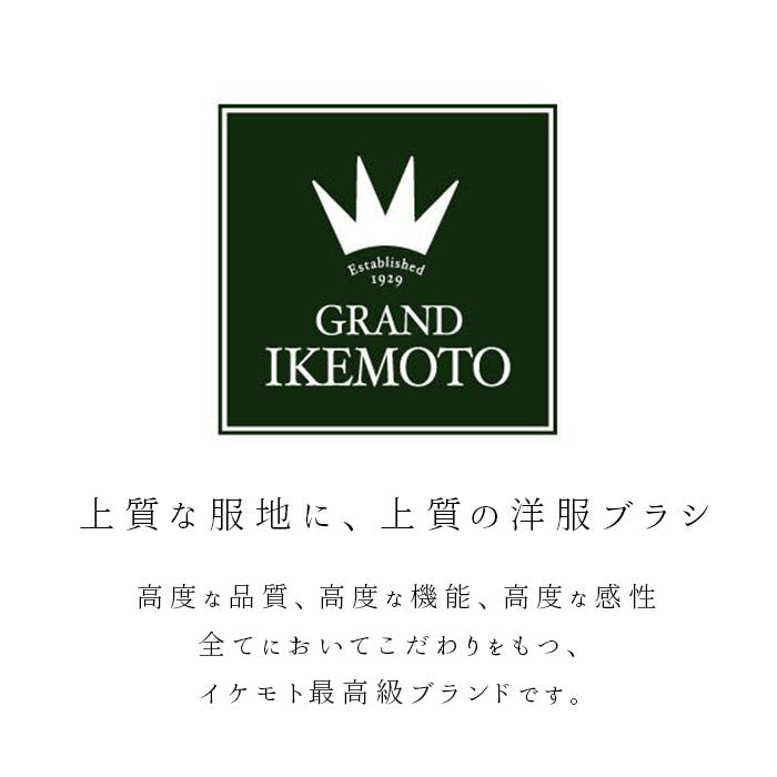 【天然毛】 グランドイケモト 洋服ブラシ 通販 GRAND IKEMOTO 静電気 馬毛 ブラシ 大きめ xlサイズ ほこり取り プレゼント 制服 スーツ 木製 天然毛 服ブラシ 静電気除去 池本刷子 日本製 IKC3822