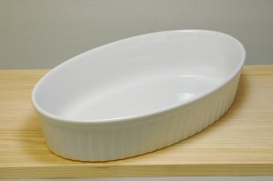 12吋オーバルベーキング 長辺サイズ31.5cm 白 食器 磁器 耐熱 オーブン プロ使用 業務用   陶器のふる里  stockヤ