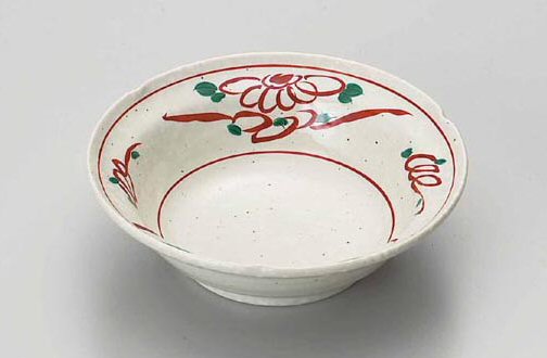 粉引赤絵５.０浅鉢 直径17cm 和食器 和ボール 大鉢 美濃焼 国産 日本製   陶器のふる里  stockヤ