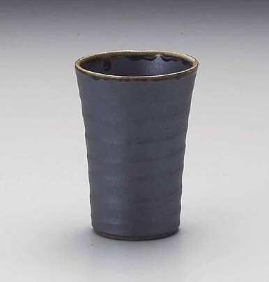 鉄釉ビールコップ 酒器 陶器製ビールグラス ビアカップ   陶器のふる里  stockヤ