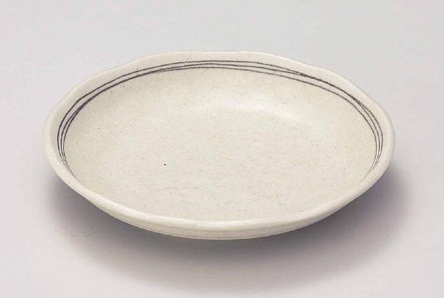 茶ライン５.０皿 直径16.8cm 丸皿 シンプル 和食器 美濃焼 国産 日本製   陶器のふる里  stockヤ