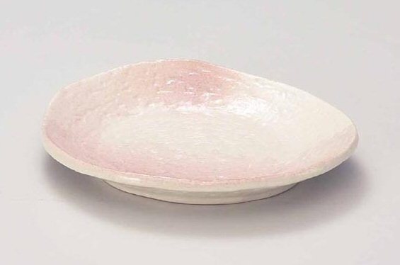 桜志野変型皿(小) 楕円皿 長辺15.3cm 美濃焼 和食器 国産 日本製   陶器のふる里  stockヤ