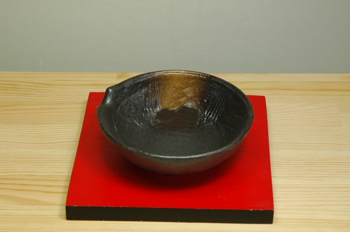 金茶吹片口浅鉢 美濃焼 和食器 国産 日本製   陶器のふる里  stockヤ