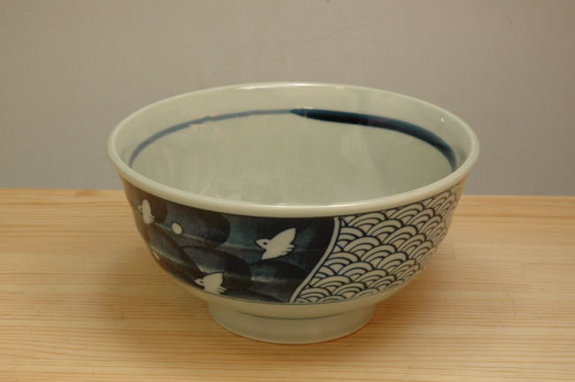 古染波千鳥５.５多用丼 直径17.5cm 和食器 どんぶり 美濃焼 日本製 国産   陶器のふる里  stockヤ