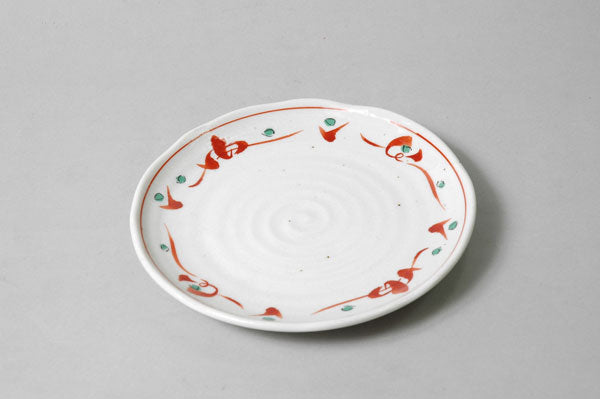 赤絵唐草紋5.0皿 直径16.3cm 取り皿 和食器 美濃焼 和柄 国産  陶器のふる里  stockヤ
