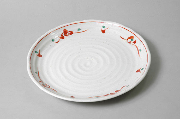 赤絵唐草紋8.0皿 直径24.5cm 和食器 美濃焼 和柄 国産  陶器のふる里  stockヤ