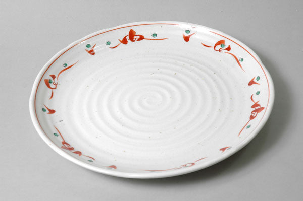赤絵唐草紋尺皿 直径29.3cm 盛り皿 ピザ オードブル 和食器 大皿 美濃焼 和柄 国産  陶器のふる里  stockヤ