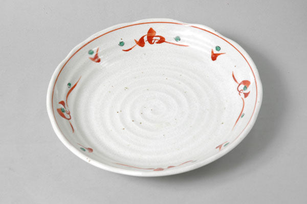 赤絵唐草紋7.0深皿 直径22cm 和食器 美濃焼 和柄 国産  陶器のふる里  stockヤ