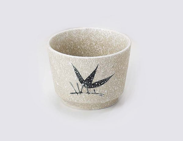 石焼織部笹そば猪口 蕎麦用品 蕎麦猪口 小鉢 和食器 ソバ猪口 本格 業務用 大口OK 笹の葉   陶器のふる里  stockヤ