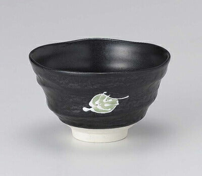 黒釉木の葉中平 美濃焼 和食器 国産 日本製   陶器のふる里  trysト