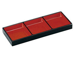[M]三色薬味皿 黒内朱 三種 器 合成漆器 樹脂   陶器のふる里  trysレ