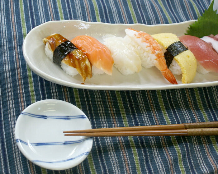 白マット舟形長皿 横サイズ33.3cm 秋刀魚 さんま皿 食器 磁器 長角皿 業務用 家庭用   陶器のふる里  stockヤ