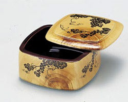 ［Ａ］Ｄ.Ｘ角ちらし桶 花梨ブドウ（サイズ:幅15cm×15cm 高さ8.5cm） 合成漆器 うな重 重箱 鰻 国産   陶器のふる里  trysレと24エ677-26