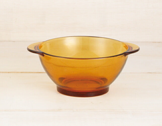DURALEX（デュラレックス） アンバー 手付きボウル  直径13.5cm 510cc 丸 手付き 耳付き ガラス ボール 茶色 AMBER フランス製  try光