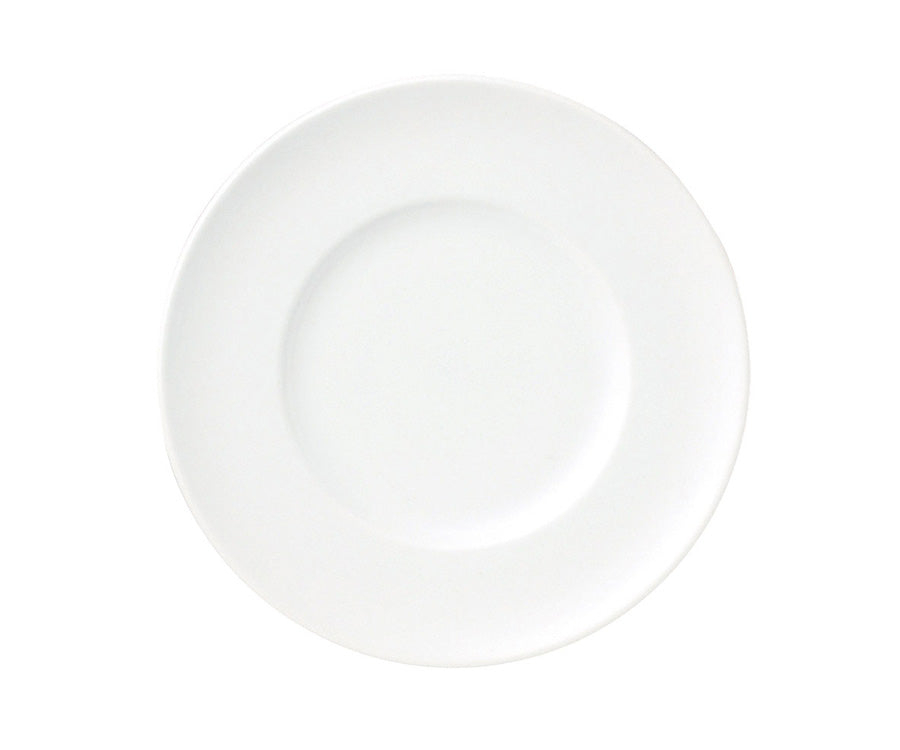 プレッツァW9.5吋ミート  直径24.6cm 大皿 リム付き 丸 食器 白 プレート シンプル 業務用 大口注文OK   陶器のふる里  stockヤ