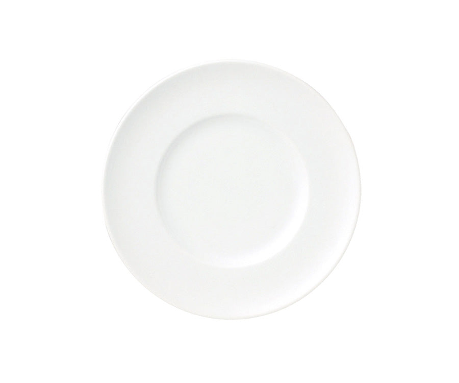 プレッツァW8吋デザート  直径21.5cm 大皿 リム付き 丸 食器 白 プレート シンプル 業務用 大口注文OK   陶器のふる里  stockヤ