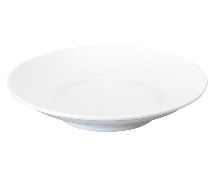 プレッツァW9吋スープ皿  ワイド 直径24.2cm 丸 食器 白 シンプル 業務用 大口注文OK   陶器のふる里  stockヤ