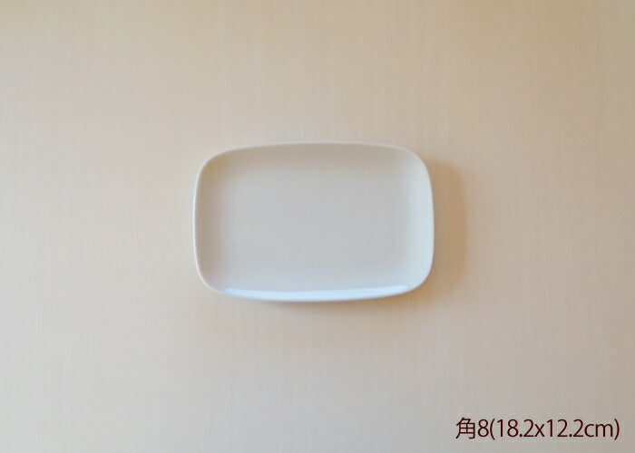 ホワイトUSU角８インチプラター 幅18.2cm 白玉渕(ウス) スクエア 食器 角皿 取り皿 大口注文OK   陶器のふる里  stockヤ